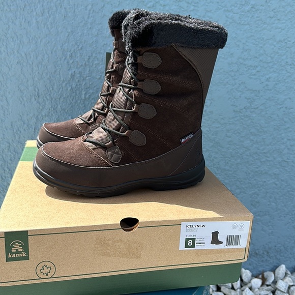 Kamik Women's Icelyn S Wide Winter Boots Dark Brown - Picture 7 of 7